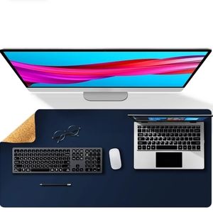 Aothia Office Desk Pad Natural Cork Leather Dual Side Large Mouse Pad Da…